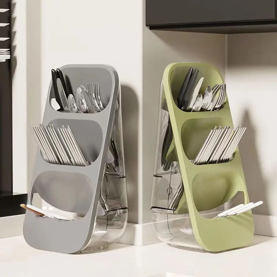 3 Layer Cutlery Organizer, Kitchen Utensils Separation Box, Multifunctional Transparent Chopstick Cage, Oblique Insertion Storage Rack, Tableware Drain Rack, Multipurpose Drawer Container Home Use 3 Layer Cutlery Organizer, Kitchen Utensils Separation Box, Multifunctional Transparent Chopstick Cage, Oblique Insertion Storage Rack, Tableware Drain Rack, Multipurpose Drawer Container Home Use